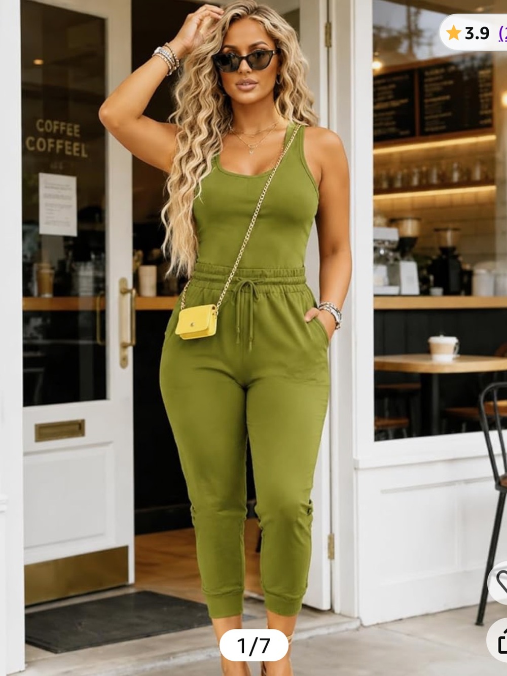 NWOT Green Sleeveless 2 piece Jumpsuit